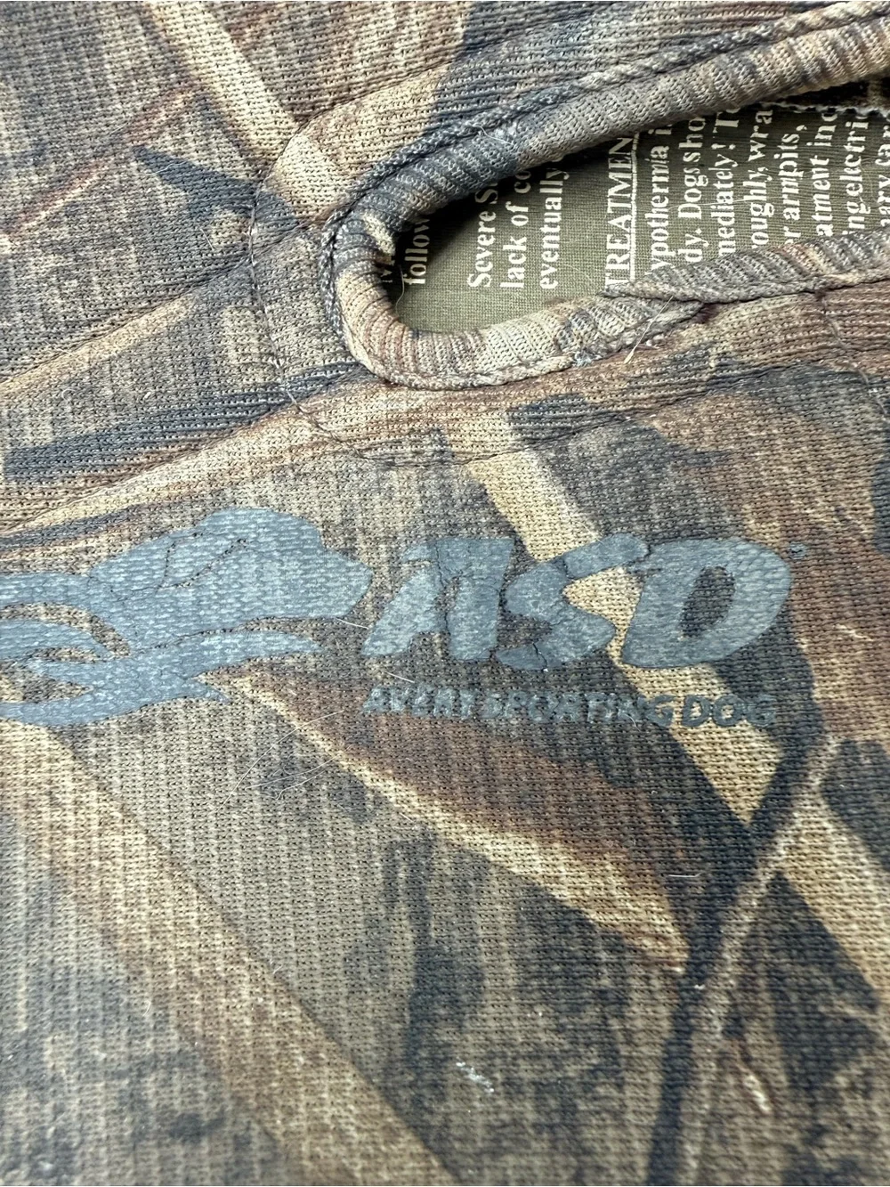 ASD Camouflage Dog Hunting Vest   Camo Duck Hunting Swimming Neoprene Size 2 XL